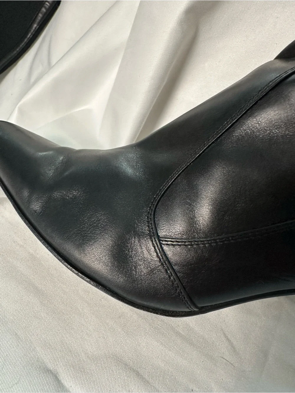 YSL Yves Saint Laurent Black Leather Tall Boots Italy